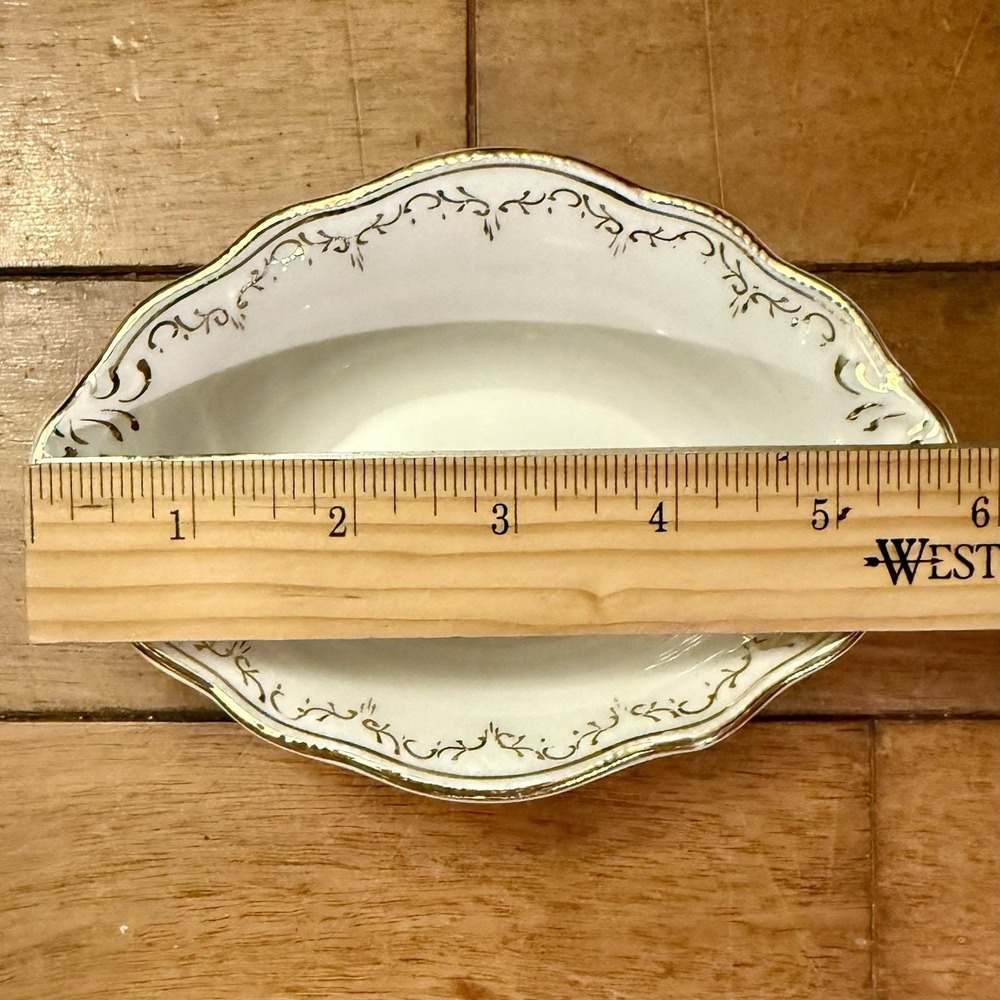 10pc VTG Antique W H Grindley White Scallop Gold China Serving Bowl Set England - Picture 8 of 10